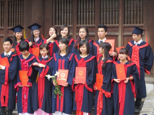 Happy Vietnamese graduates