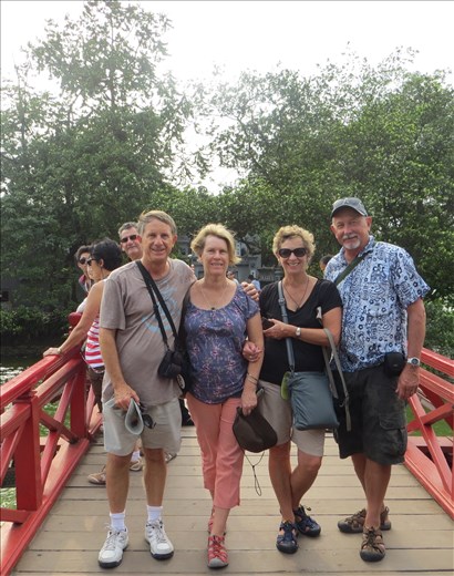 Gay and Bob, Peter and Susan on Red Bridge, Hanoi