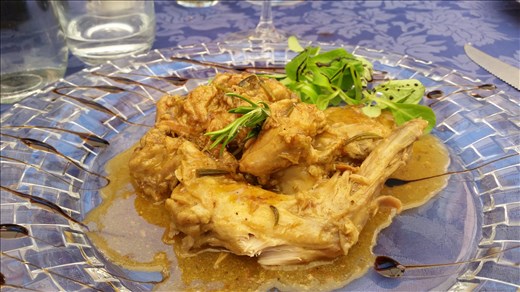 Rabbit dish Coccorone Restaurant Umbria