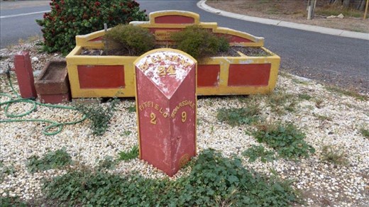 Milestone for Pitfield, gold mining town where ancestors lived.