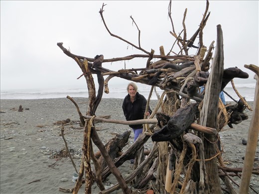 Beach sculptures Hokitika