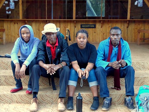 Stopped at the first station (Mandara Hut).........Me second from the left