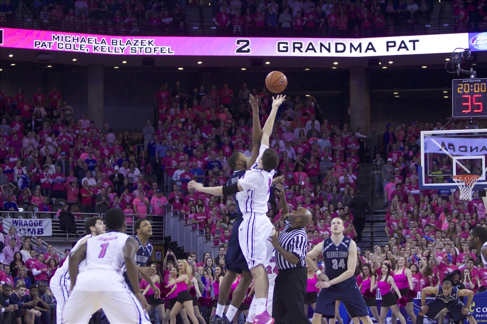 Tip off. Pink Out Game.