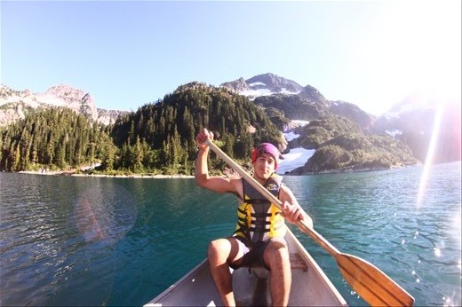After hiking 6 hours up the Tantalus Range of Squamish we jump into our canoes