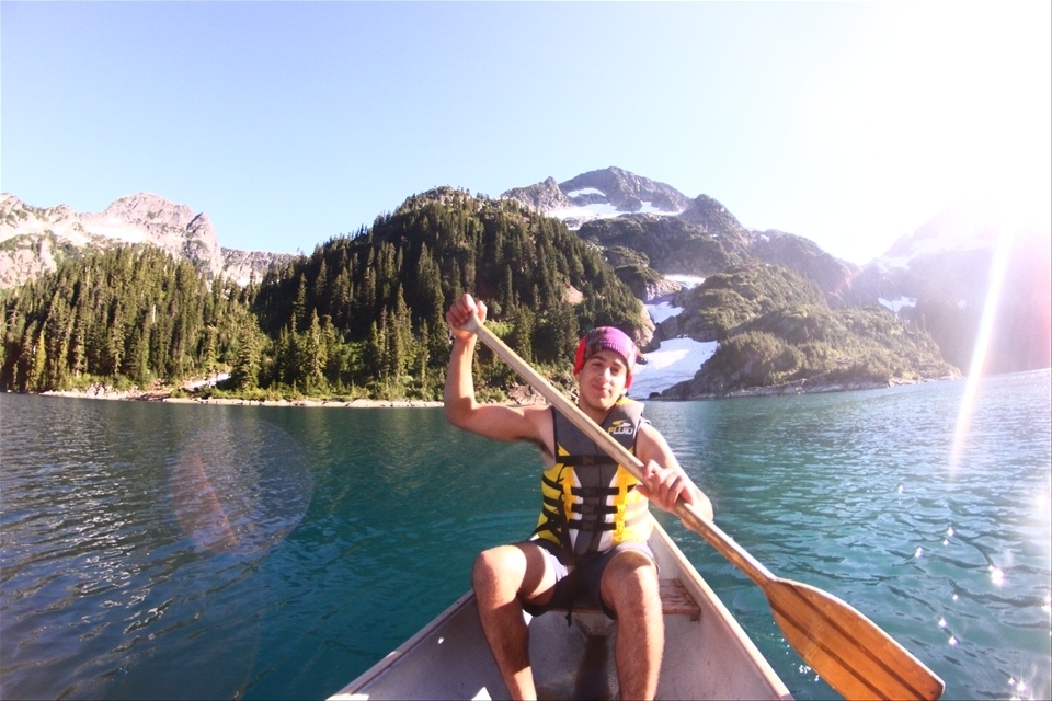 After hiking 6 hours up the Tantalus Range of Squamish we jump into our canoes