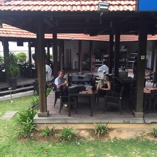 Hard earned break on the Changi cycle tour