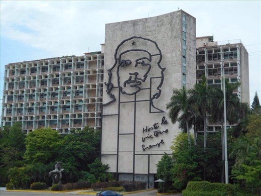 Che monument overlooking Revolution Square.