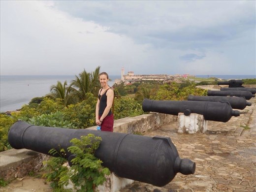 Juanita admiring the view from Fort de San Carlos.
