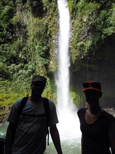Catarata Fortuna, before we got in the pool below it.