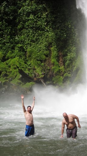 Jorje and American amigo enjoying the cold swimming hole.