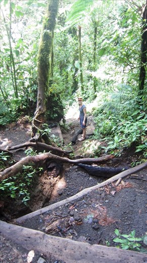 Very steep hiking up Chato Volcano. Why don't people take hiking poles for this sort of thing.