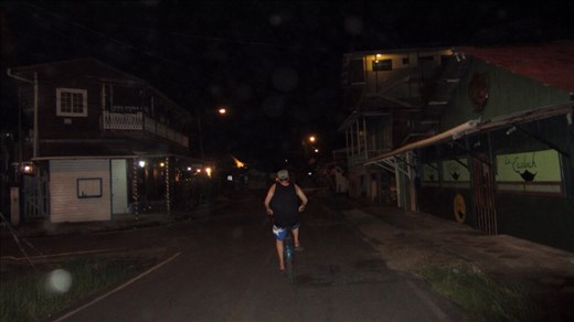 Jorje tootling home on his bike, the 'blue bullet'