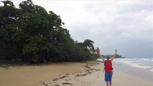 Jorje in his red on Red Frog Beach