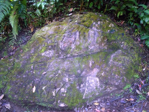 A typical stone-map. Etchings of the rivers, mountains.