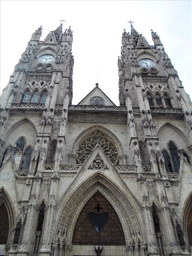Quito Cathedral. Looks pretty from a distance but was disappointed closer-up, it's in disrepair and sadly appears to be going derelict. Sad, as it's such a huge huge huge and impressive building.