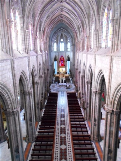 Inside Quito Cathedral.