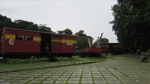 The derailed military train