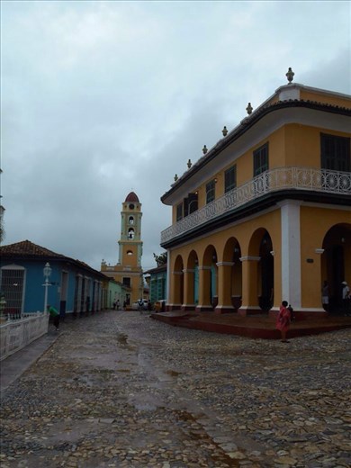 Plaza Mayor in Trinidad. Spanish colonial building.