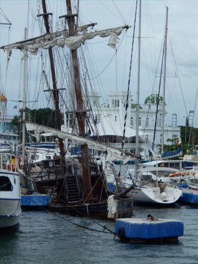 Well and truly on its way to the bottom of the ocean. Maybe we can scuba dive it later.