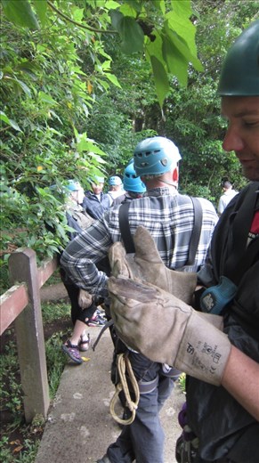 Ready for the first zip-line.