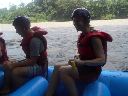 White water rafting, no rapids yet and still dry at this point.