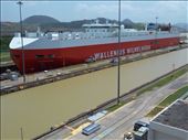 Water being emptied from the lock and the ship descending. It was coming from Gatun Lake out to the Pacific Ocean (lower water level).: by jorjejuanita, Views[947]