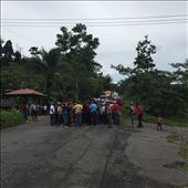 The protestors during the bus ride to Panama City. They stood in the middle of the road and we sat on a stationery bus for 6.5 hours. Demanding a bridge be built.: by jorjejuanita, Views[454]