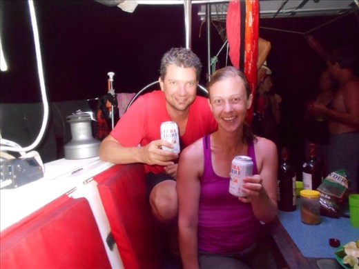 Premixed cuba libres, our nightly ritual