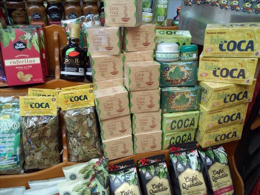 Coca stall at the markets. We spent a lot of money here on the produce.