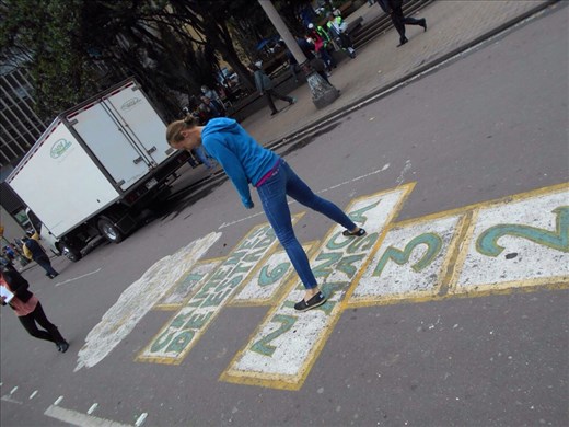 Hopscotch on the road just because we could.