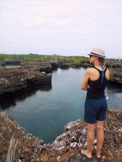 Juanita taking in the view of Los Tuneles 