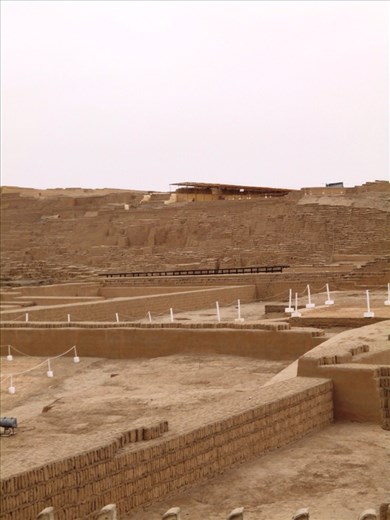 Huaca Ruins. The bricks are seismic resistant. Built by the indigenous culture that preceded the Inkas.