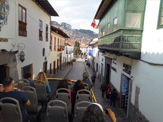 Sightseeing bus ride around Cusco city.