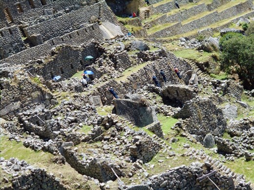 Ever continuing restoration and recovery work goes on at Machu Picchu
