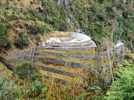 Close up of the Inka site at Llactapata