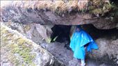Jorje taking cover from a rain squall in an Inka cave: by jorjejuanita, Views[350]