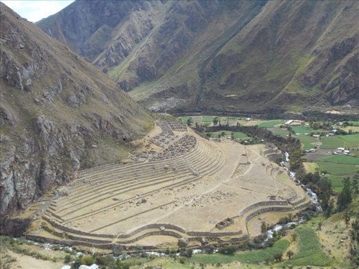 Llactapata. Incan ruins built in the shape of a face