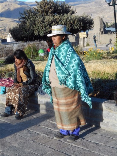 Locals dolled-up for the festival in Yanque town square. Very religious country. Every Sunday we see some sort of religious festival or parade.