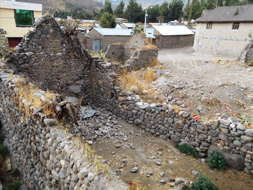 Yanque town. Little dilapidated in the front but the houses behind are lived in.