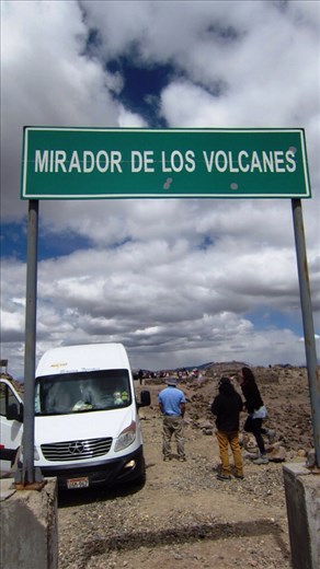 Lookout stop on the drive  from Arequipa to the Colca Canyon. Translated: volcanoes lookout.