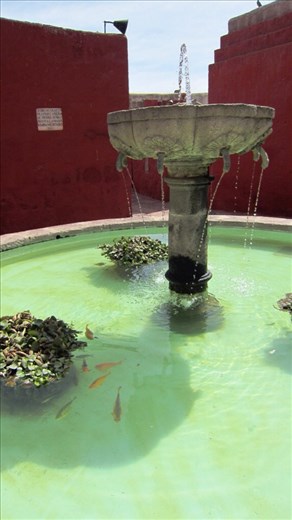 Fountain in Zocodover Square in the monastery. Where the nuns used to trade with each other little trinkets they made or were given by family.