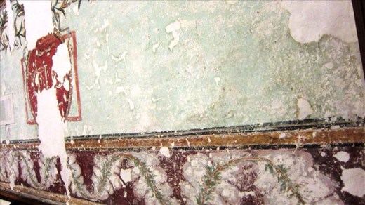 Inside walls of the Church of Santa Catalina.