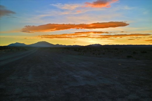 Sunset over the salt flats