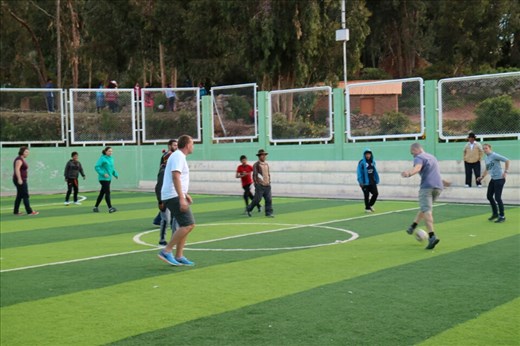 Soccer match against the locals