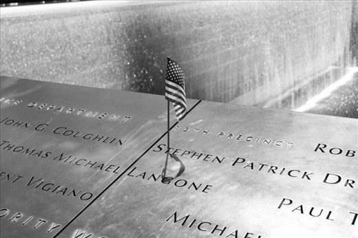 At the 9/11 memorial site