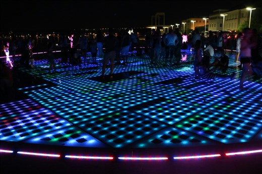 The waterfront in Zadar at night