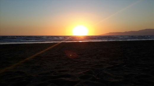 Sunset over Saramsakli beach near Ayvalik
