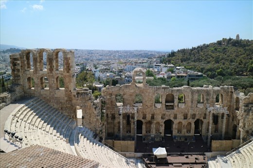 The Odeon Amphitheatre next to the Acropolis in Athens