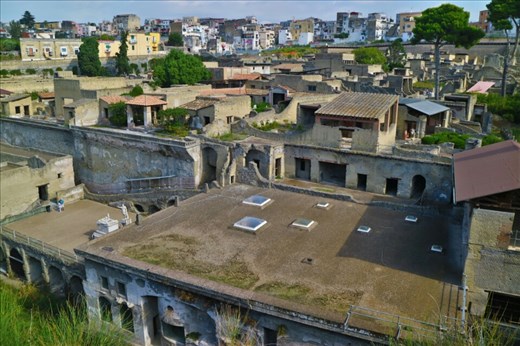 The city of Herculaneum,  preserved after the eruption of Mt Vesuvius almost 2000 years ago