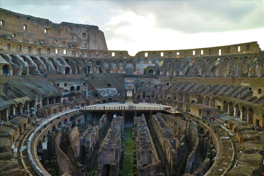 One of the first people inside the Colosseum